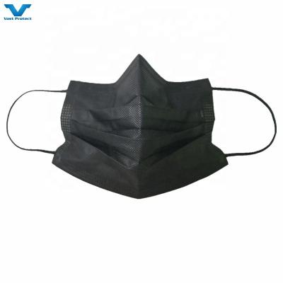 China EN14683 Typ IIR 10 Stück/Tasche 50 Stück/Kiste Klasse II 3 Ply Blau Schwarz Einwegmaske zu verkaufen