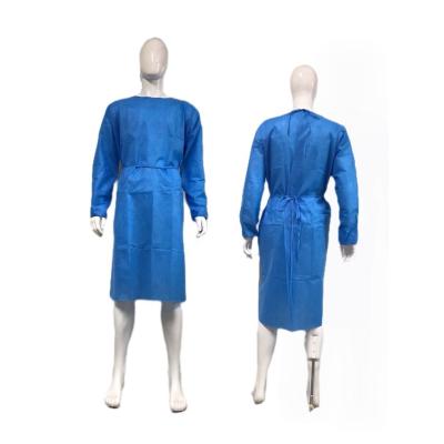 China Breathable ANSI Non Sterile Soft Disposable SMS Isolation Gown GB15979-2002 for sale