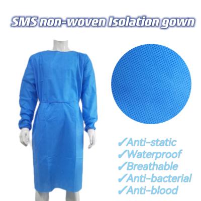 China Vestido de aislamiento antiestático transpirable azul AAMI Nivel 2 3 para equipos de protección en venta