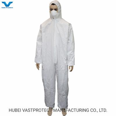 China Cat 3 Type 56 Waterproof Breathable Disposable Microporous White Overall 60GSM Benefit for sale