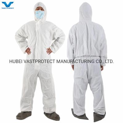 China CE-categorie III type 5 6 Microporeuze eenmalige overalls met oranje antistatische En1149 Te koop