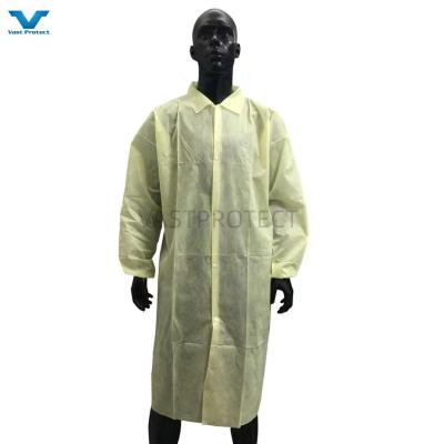 China Eenmalig laboratoriumjas waterdicht niet-geweven werkkleding Uniform microporeus model nr. VPT-501 Te koop