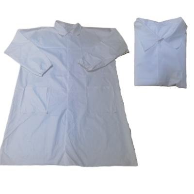 China Branco/Azul/Verde/Purpura OEM SMS/Microporoso Sem Tecido Unisex Visitor Lab Coat com Botões à venda