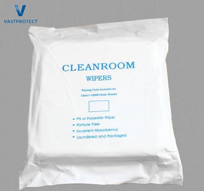 China 120GSM Lint Free 100% Polyester Microfiber Cleanroom Wipers for Optical Lens 9*9 inch for sale