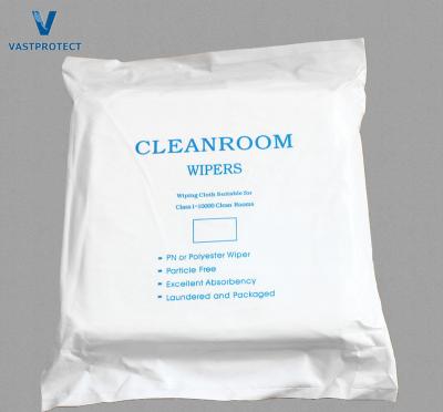 China White 23*23 Cm Lint Free Microfiber Cleanroom Wipers for Camera Lens Cleaning in Bulk for sale