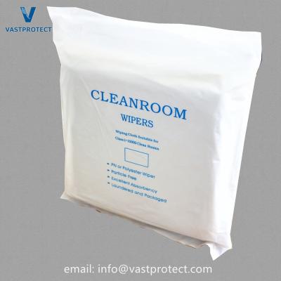 China VPT801 Non-Waterproof Anti-Static Lint Free 100% Polyester Microfiber Cleanroom Wipers for sale