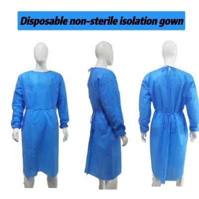 China 120*140cm AAMI Level 2/3 Nonmoven Blue 30GSM Disposable Gown Medical for Adult in USA for sale