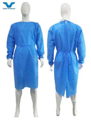 China OEM/ODM Vestido de isolamento descartável não tecido M/L/XL Vestido cirúrgico estéril aprovado CE à venda