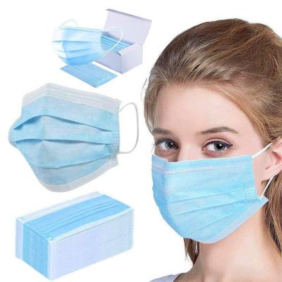 China Non-Woven Fabric Flat 3-Ply Layers Breathable Disposable Face Mask Other Color White for sale