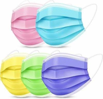 China Customized Colored Disposable Face Mask 3 Ply Medical Supplies With Elastic Ear-Loop for sale