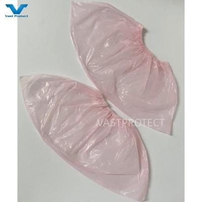 China Eenmalig PE 17X41cm waterdicht Roze schoenenbekleding voor laboratoria Gram 2-30g Productie Te koop