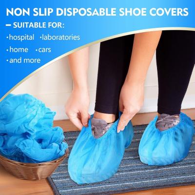 China Professional Nonwoven PP PE CPE Disposable Shoe Cover for Medical Surgical Supplies for sale