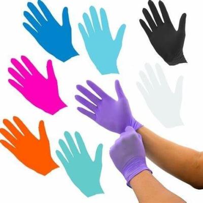 China Powder-Free Nitrile Exam Gloves for Medical Exam Cleaning and Food Prep Logo Printing for sale