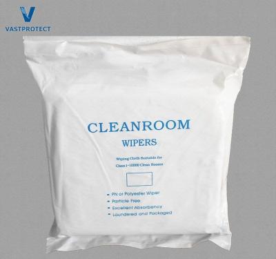 China Microfiber Cleanroom Wiper 9 * 9 inch voor schermreiniging Lintvrij 100% polyester Te koop