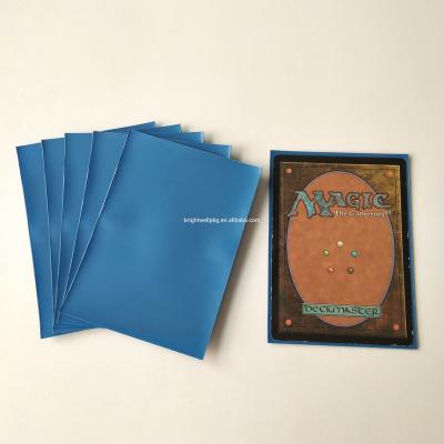 China Blue Solid Color Matte Standard Card Sleeve Single Security 66x91mm for sale