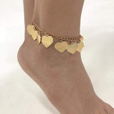 China Other hop fashionable simple personality new hip ladies alloy heart-shaped anklet for sale