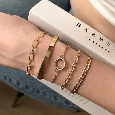 China Fashion Trendy Hip Hop Chain Ring Alloy Punk Bracelet for sale