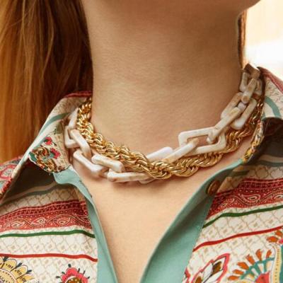 China Hip Hop Trendy Creative Personality New Fashion Women's Resin Set Simple Necklace for sale