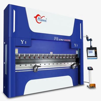 China Building material shops HUAXIA 100 ton 3200mm CNC 6+1axis press brake with DELEM DA66t CNC high efficiency bending machine for sale