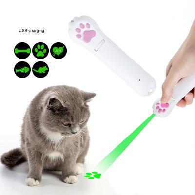 China Viable Pet LED Laser Toys Five Kinds of Laser Gobo Teasing Toys Cat Toys Usb Multifunctional Interactive with Cat Moss Detection Light for sale