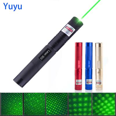 China 303 Green Light Green Laser Indicator Flashlight Sight LED Focus Laser Tactical Hunting Powerful Adjustable Flashlight for sale