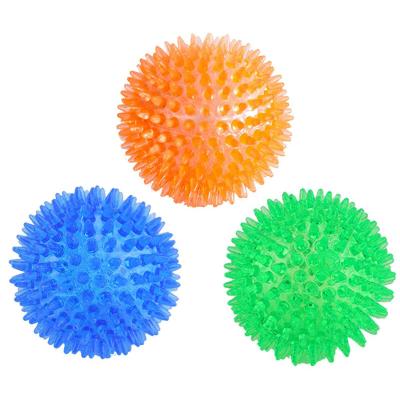 China Viable Dog Toys Cat Puppy Squeaky Tooth Ball TPR Training Pet Cleaning Teeth Sounding Toy Polka Chewing Toy Thorn Balls Accessories for sale