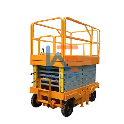 China Hotels 12 Month Free Spare Part Scissor Lift Aerial Work Platform Hydraulic Lift Platform Mobile Man Lift for sale