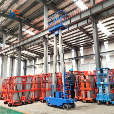 China Self-propelled Hotels 6m Aluminum Vertical Double Mast Lift Aerial Work Platform for sale