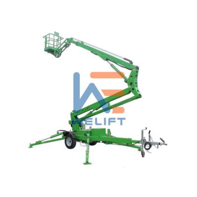 China Indoor and Outdoor Aerial Work Trailer Cherry Picker Folding Arm Hydraulic Lift Platform Man Lift for sale