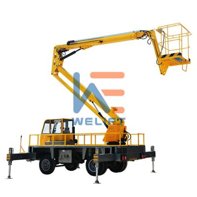 China 3.Truck aerial construction work mounted boom arm lift platform with cockpit for sale