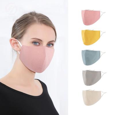 China Personal respiratory protection autumn and winter models of dustproof and breathable adult models of solid color cotton facemask warm 3D cotton fabric facemasks for sale