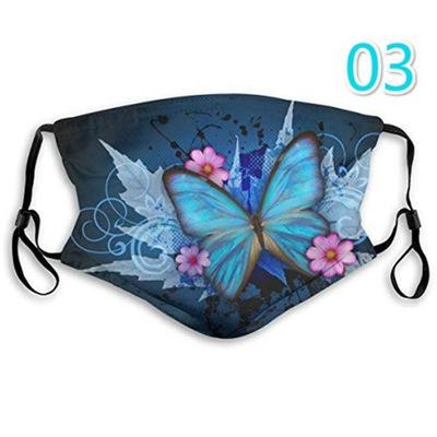 China Protective Personal Butterfly Printed Cotton Facemask Adult Winter Warm Facemask Cloth Dustproof Wash Stain Wholesale for sale