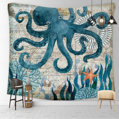 China 2021 Custom Made Nordic Style Marine Animal Digital Printed Wall Tapestry Custom for sale