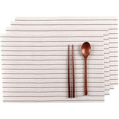 China Viable Easy To Clean Woven Dining Table Mat Heat Insulation Vinyl Placemat for sale