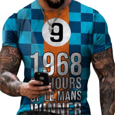 China New Men'S Summer Breathable Youth Sports Slim Fit Printing Plus Size T-shirt for sale