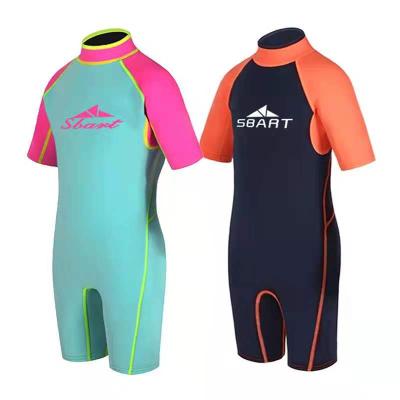 China Breathable Kids Long Sleeve Swimsuit Kids Swimwear Beach Wear Cute Zipper Diving Surfing Wetsuit Back for sale