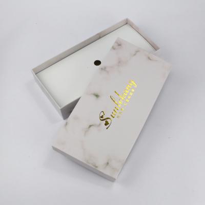 China Materials Gold Stamping Box Sleep Eye Mask Cover and Bottom Gift Boxes Recycled Hot Paper Marble Blindfold Packaging for sale