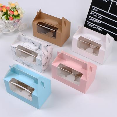 China Recyclable Wholesale Food Grade Mooncake Marcaron Cake Box Take Out Snack Food Packaging Box Brown Bakery Boxes With Window for sale