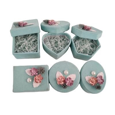 China Handmade Hot Sale Small Velvet Fabric Gift Box Factory Price Customized for sale