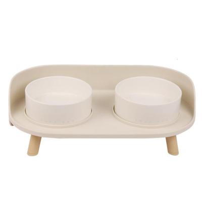 China Protective Plastic Food Neck Bowl Cat Food Puddle Proof Elevated Bowl for sale