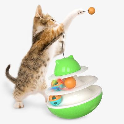 China Plastic Cat Teasing Toy Tumbler Swing Exercising Toys for Cats Multifunctional Interactive Cat Toy for sale