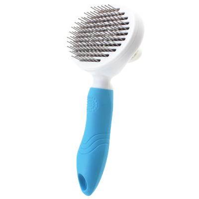 China Plastic Pet Grooming Brush Self Cleaning Slicker Brushes For Dogs And Cats for sale