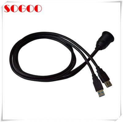 China Car Flush Mount USB Extension Cable , Waterproof USB 3.0 Panel Mount Cable for sale