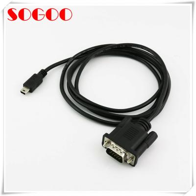 China Custom USB Cable Assembly VGA D-SUB 15 Pin Male To Mini USB Male 5 Pin Cable for sale