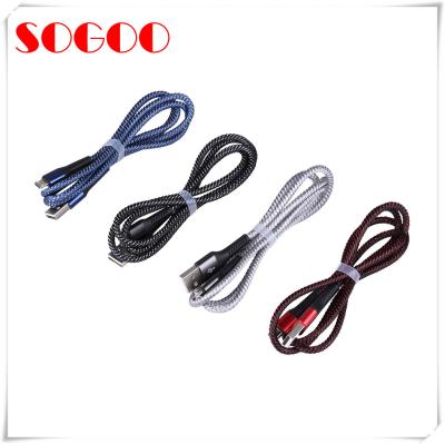 China Custom Printed Usb2.0 To Micro Usb Cable Flat Short Braided For Mobile Phone for sale