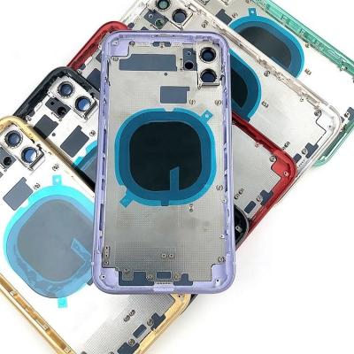 China Other high quality backshell cover for iphone 11 battery back door glass chassis with frame for sale