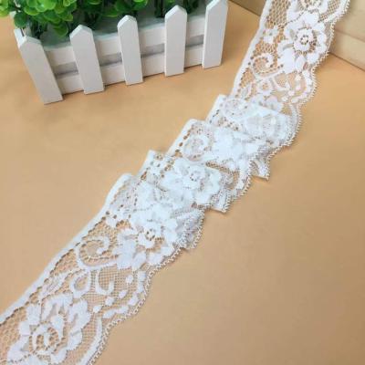 China Wholesale Polyester Elastic Stretch French Jacquard Eyelash Lace Trimming Viable For Lingerie Bra for sale