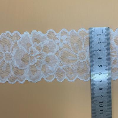 China Sustainable Fashion Stretch Lace Trim Decorative Elastic Lace For Lingerie for sale