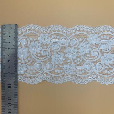 China 10cm Viable Stretch White Floral Lace Trim For Lingerie Underwear for sale