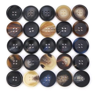 China LEAD FREE custom sofa buttons resin horn shell sewing button with logo for kids for sale